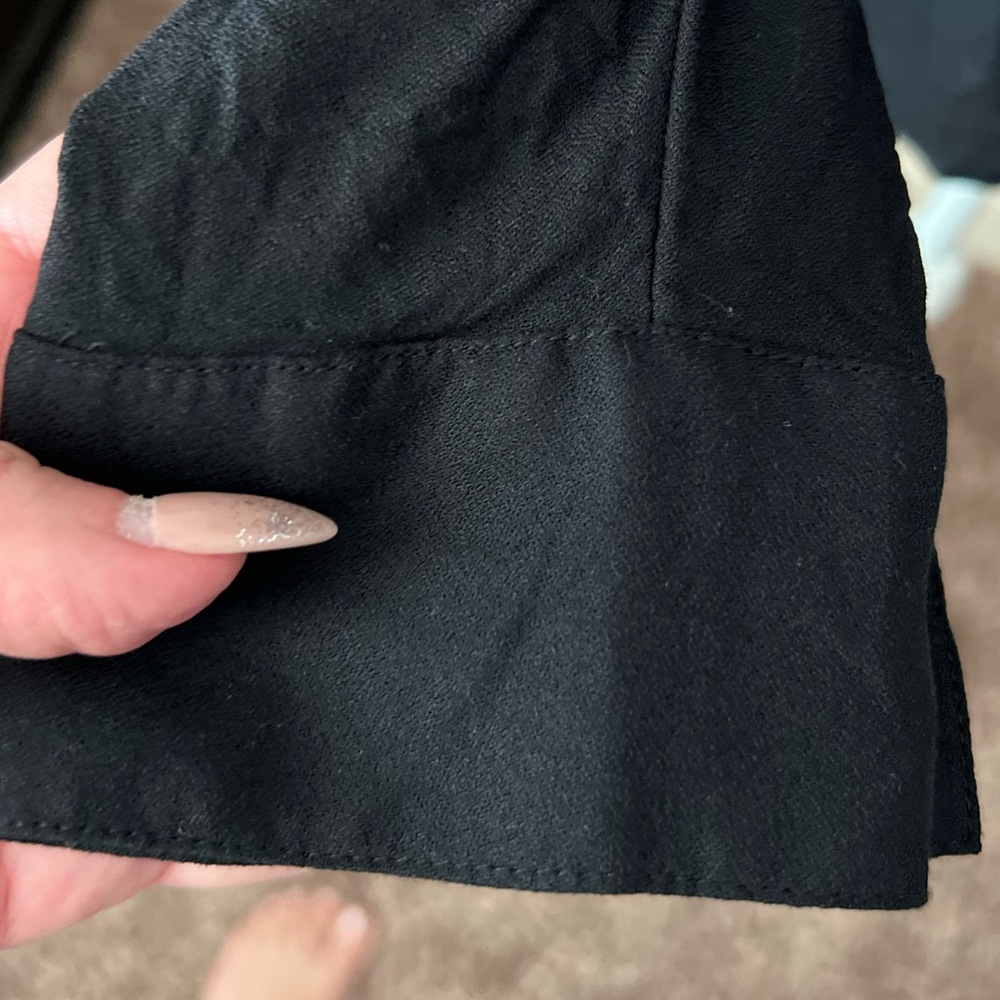 Hinge Ruffled Button Down Black Blouse - image 6